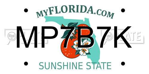 MP7B7K Florida License Plate