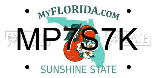 MP7S7K Florida License Plate