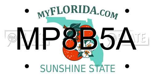 MP8B5A Florida License Plate