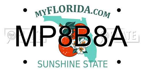 MP8B8A Florida License Plate
