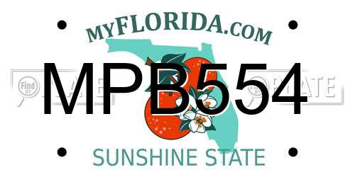 MPB554 Florida License Plate