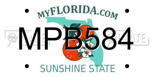 MPB584 Florida License Plate