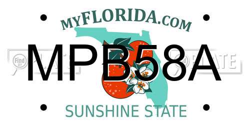 MPB58A Florida License Plate