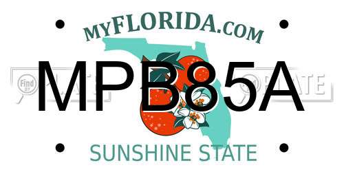 MPB85A Florida License Plate