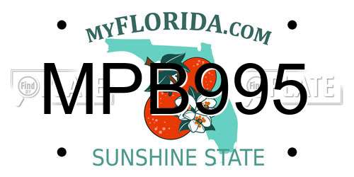 MPB995 Florida License Plate