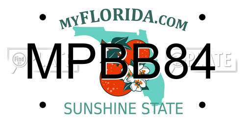 MPBB84 Florida License Plate