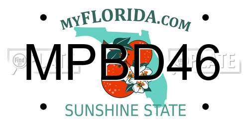MPBD46 Florida License Plate
