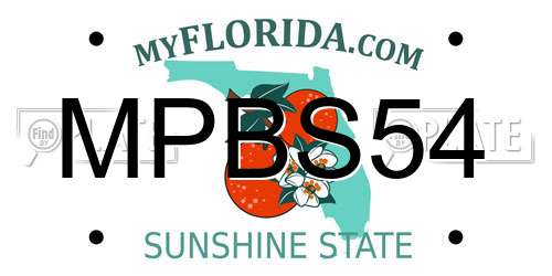 MPBS54 Florida License Plate