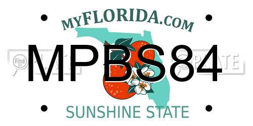 MPBS84 Florida License Plate