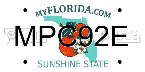 MPC92E Florida License Plate