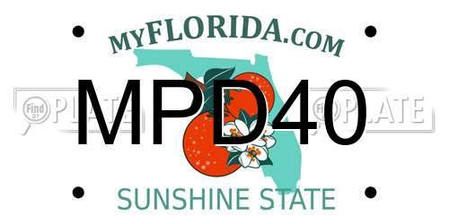 MPD40 Florida License Plate