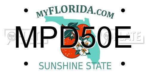 MPD50E Florida License Plate