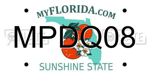 MPDQ08 Florida License Plate