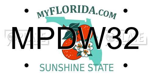 MPDW32 Florida License Plate