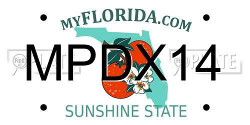 MPDX14 Florida License Plate
