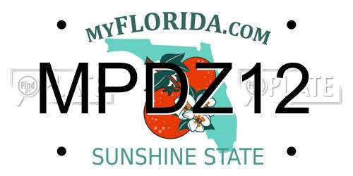 MPDZ12 Florida License Plate