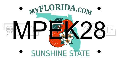 MPEK28 Florida License Plate