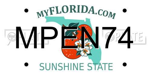 MPEN74 Florida License Plate
