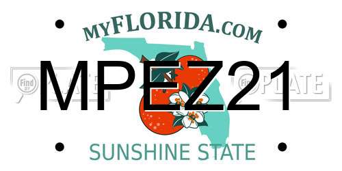 MPEZ21 Florida License Plate