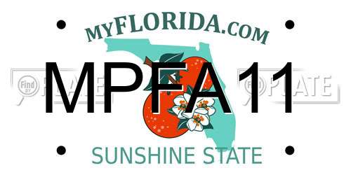 MPFA11 Florida License Plate