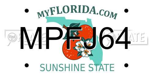 MPFJ64 Florida License Plate