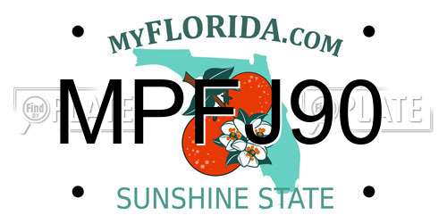 MPFJ90 Florida License Plate