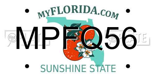 MPFQ56 Florida License Plate