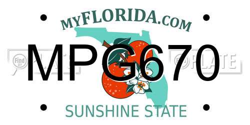 MPG670 Florida License Plate