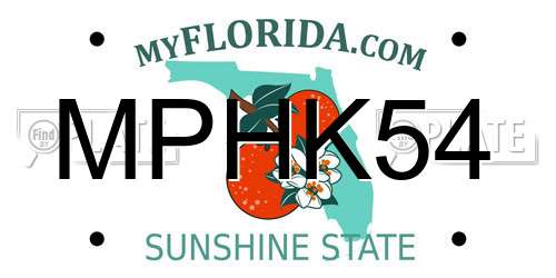 MPHK54 Florida License Plate