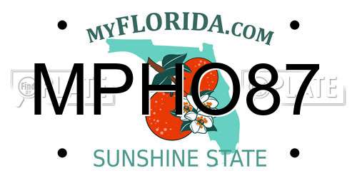 MPHO87 Florida License Plate