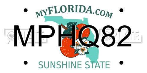 MPHQ82 Florida License Plate