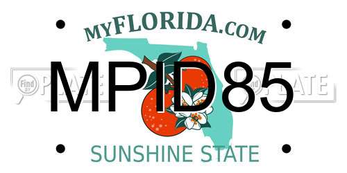 MPID85 Florida License Plate