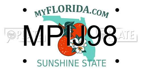 MPIJ98 Florida License Plate