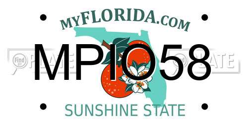 MPIO58 Florida License Plate