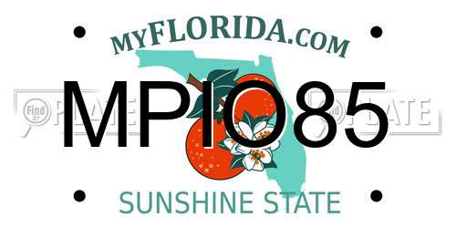 MPIO85 Florida License Plate
