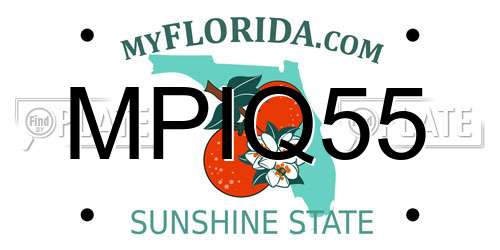 MPIQ55 Florida License Plate