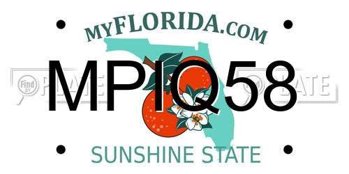 MPIQ58 Florida License Plate