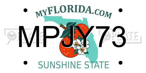 MPJY73 Florida License Plate