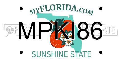 MPKI86 Florida License Plate