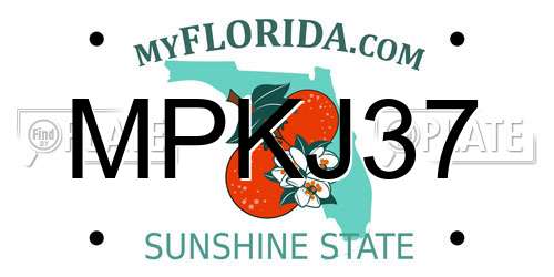 MPKJ37 Florida License Plate