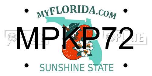 MPKP72 Florida License Plate