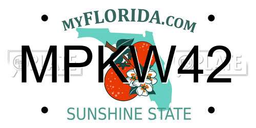 MPKW42 Florida License Plate