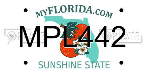 MPL442 Florida License Plate