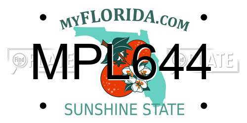 MPL644 Florida License Plate