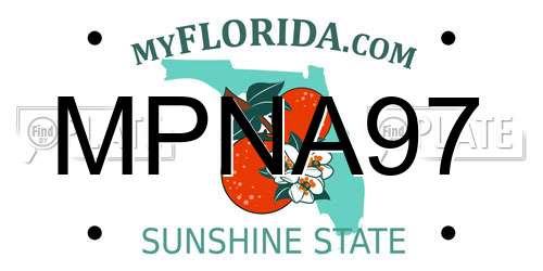 MPNA97 Florida License Plate