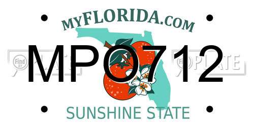 MPO712 Florida License Plate