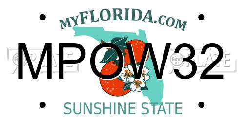 MPOW32 Florida License Plate