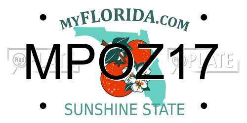 MPOZ17 Florida License Plate