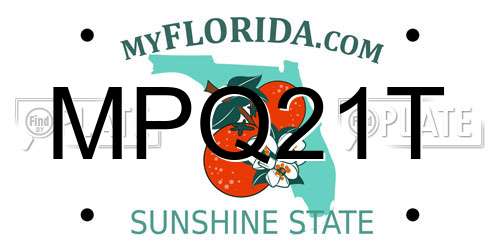 MPQ21T Florida License Plate