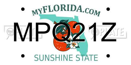 MPQ21Z Florida License Plate